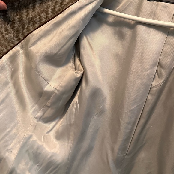 Zara mid-length tweed herringbone wool winter coat - long, oatmeal brown - Picture 11 of 16